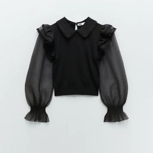 Zara Contrasting Organza Sweater